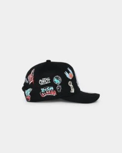 Mitchell & Ness San Antonio Spurs 'Hand Drawn Doodle' Pro Crown Snapback Black -Sportswear Women Store 01026589 YB001 default 0030