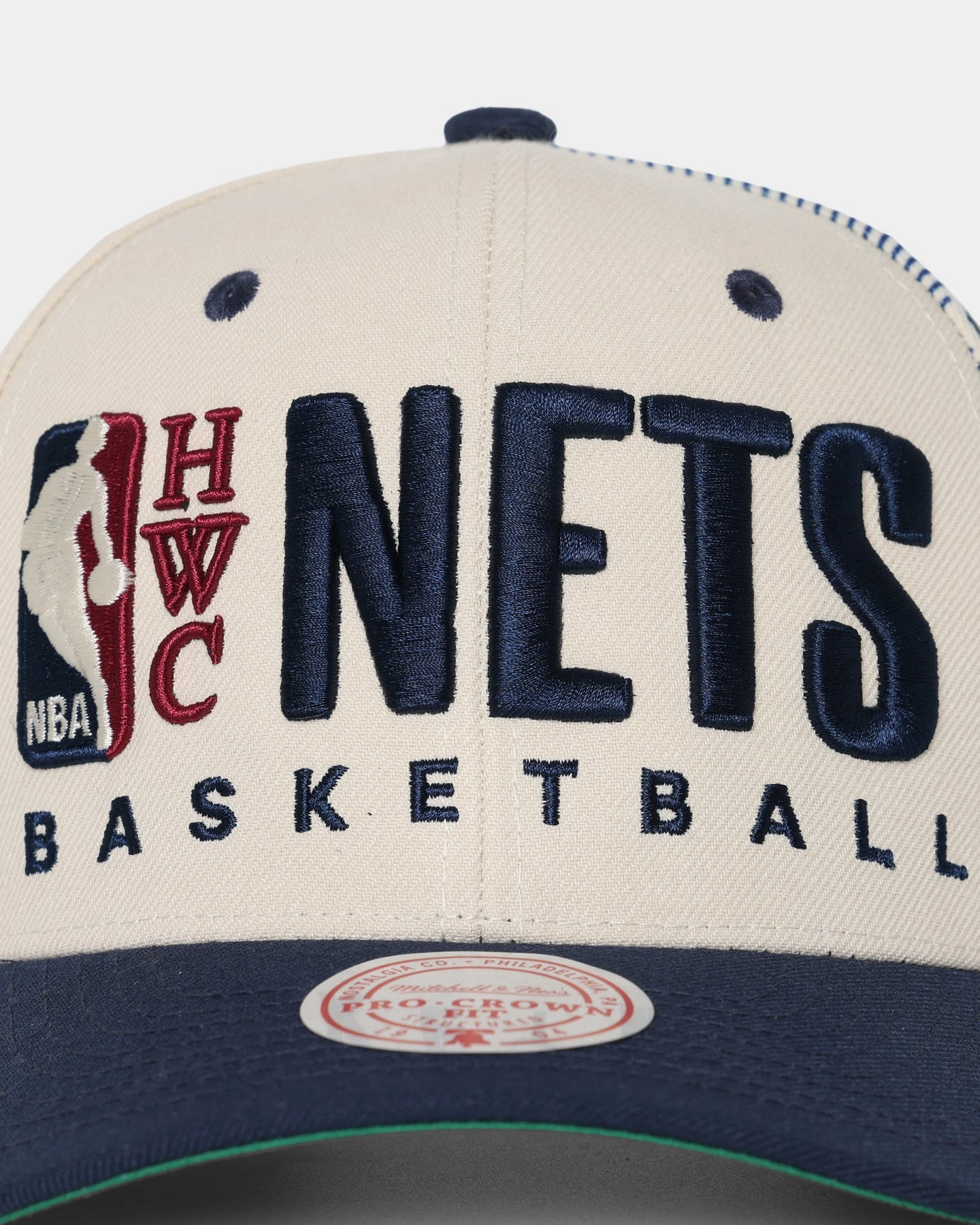 Mitchell & Ness Brooklyn Nets '90s Training Camp' Pro Crown Snapback Cream 8 Mitchell & Ness Brooklyn Nets '90s Training Camp' Pro Crown Snapback Cream - Image 6