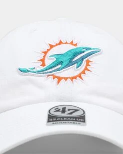 '47 BRAND 47 Brand Miami Dolphins '47 Clean Up Strapback White 12 '47 BRAND 47 Brand Miami Dolphins '47 Clean Up Strapback White -Sportswear Women Store 01029437 YW100 default 0050