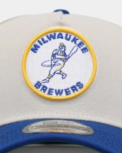 New Era Milwaukee Brewers 'Batter Up' 9FORTY A-Frame Snapback Stone -Sportswear Women Store 01029607 YS400 default 0050