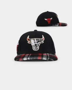 Pro Standard Chicago Bulls Prop Prep Plaid Snapback Black