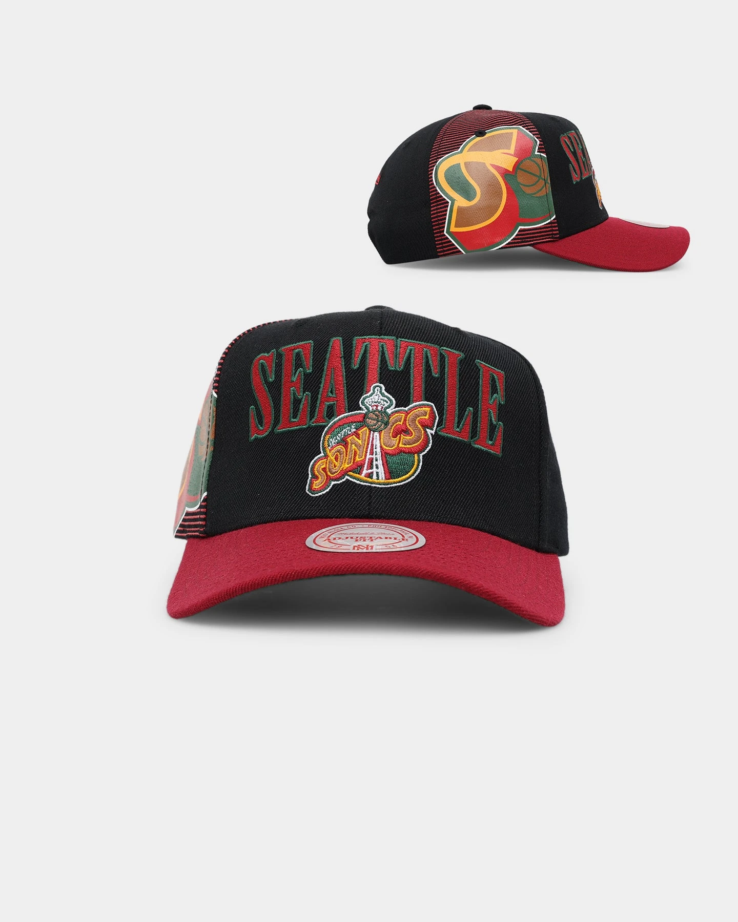 Mitchell & Ness Seattle Supersonics Side Swipe OG Snapback Black/Red 3 Mitchell & Ness Seattle Supersonics Side Swipe OG Snapback Black/Red