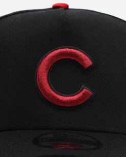 New Era Chicago Cubs 'Satin Scarlet' 9FORTY A-Frame Snapback Black/Scarlet -Sportswear Women Store 01030527 YB321 default 0050