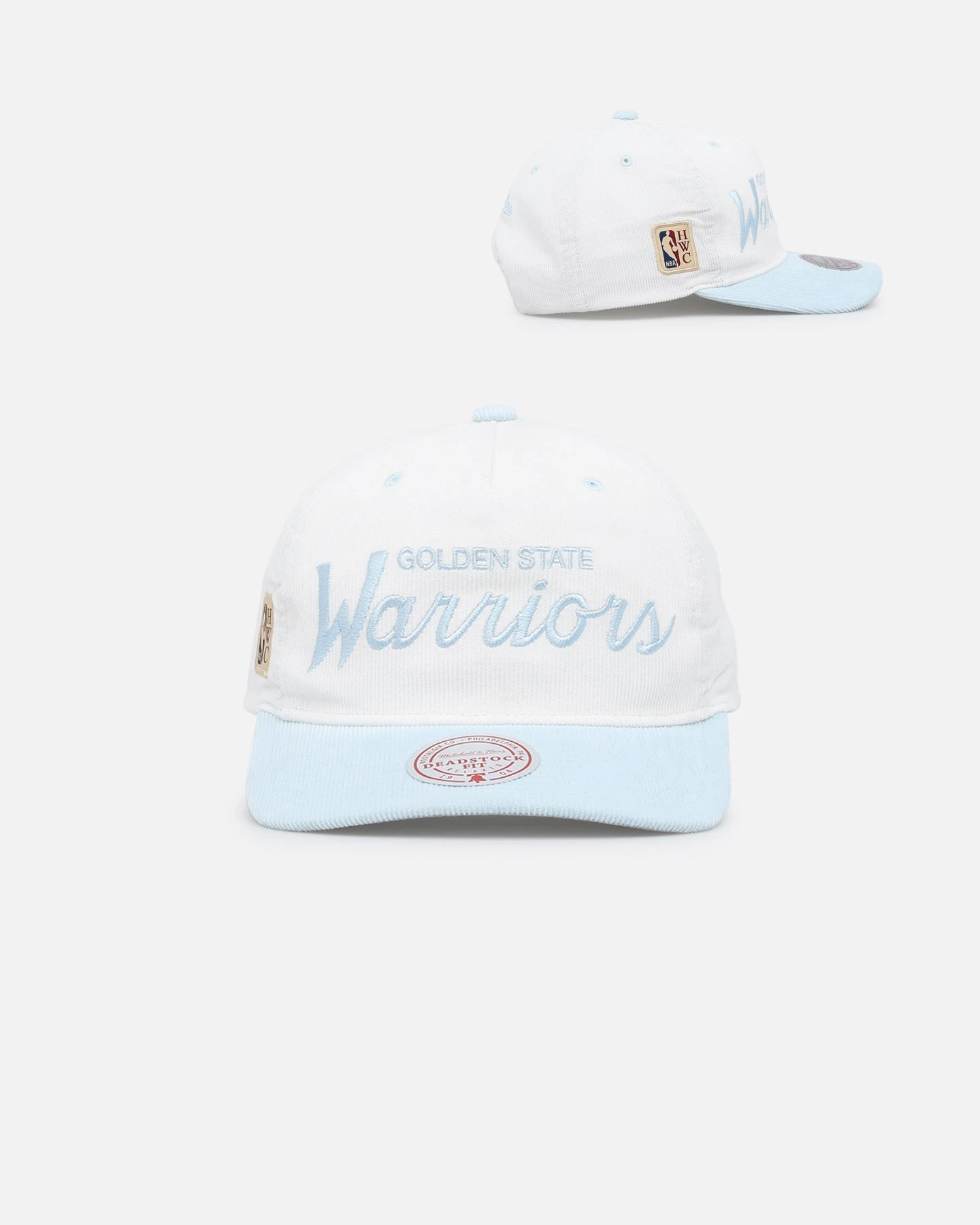 Mitchell & Ness Golden State Warriors 'Pastel Corduroy' Deadstock Snapback White Cream/Blue 3 Mitchell & Ness Golden State Warriors 'Pastel Corduroy' Deadstock Snapback White Cream/Blue