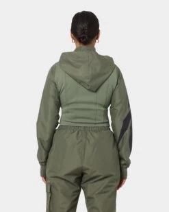 Reebok Women's Cardi B X Reebok Corset Hoodie Hunter Green -Sportswear Women Store 02029038 YG646 womens 0040