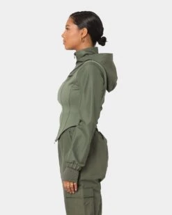 Reebok Women's Cardi B X Reebok Corset Hoodie Hunter Green -Sportswear Women Store 02029038 YG646 womens 0060