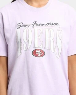 Majestic Athletic Women's San Francisco 49ers NHL Logo Vintage T-Shirt Orchid -Sportswear Women Store 02031777 YO029 womens 0030