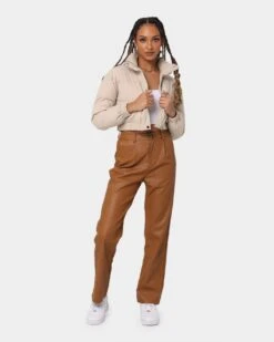 XXIIII Women's Dee Crop Puffer Jacket Beige -Sportswear Women Store 02031834 Y1000 womens 0020