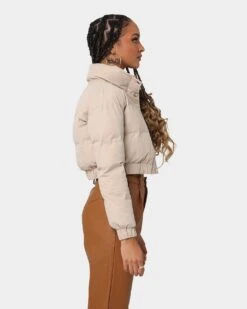 XXIIII Women's Dee Crop Puffer Jacket Beige -Sportswear Women Store 02031834 Y1000 womens 0050