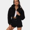 XXIII Women's Lara Crop Sherpa Puffa Jacket Black -Sportswear Women Store 02031838 YB001 womens 0010