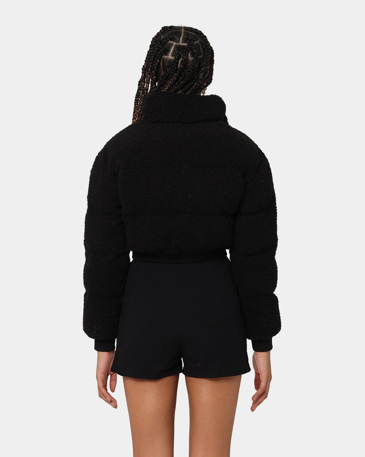 XXIII Women's Lara Crop Sherpa Puffa Jacket Black 6 XXIII Women's Lara Crop Sherpa Puffa Jacket Black - Image 4