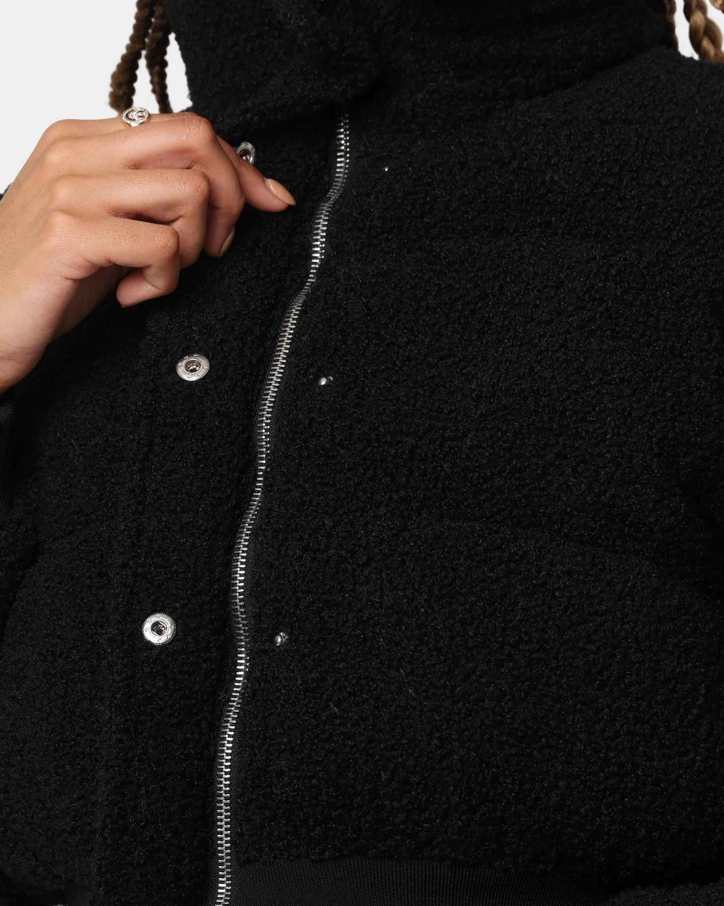 XXIII Women's Lara Crop Sherpa Puffa Jacket Black 9 XXIII Women's Lara Crop Sherpa Puffa Jacket Black - Image 7