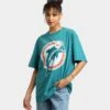 Mitchell & Ness Miami Dolphins Big Logo Vintage T-Shirt Faded Tonal -Sportswear Women Store 02032178 YF071 womens 0010