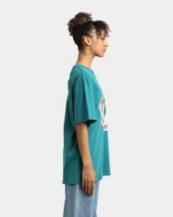 Mitchell & Ness Miami Dolphins Big Logo Vintage T-Shirt Faded Tonal -Sportswear Women Store 02032178 YF071 womens 0050