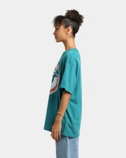 Mitchell & Ness Miami Dolphins Big Logo Vintage T-Shirt Faded Tonal -Sportswear Women Store 02032178 YF071 womens 0060