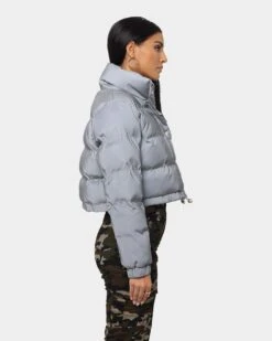 XXIII Women's Lila Reflector Crop Puffer Jacket Sliver -Sportswear Women Store 02032279 YS001 womens 0060