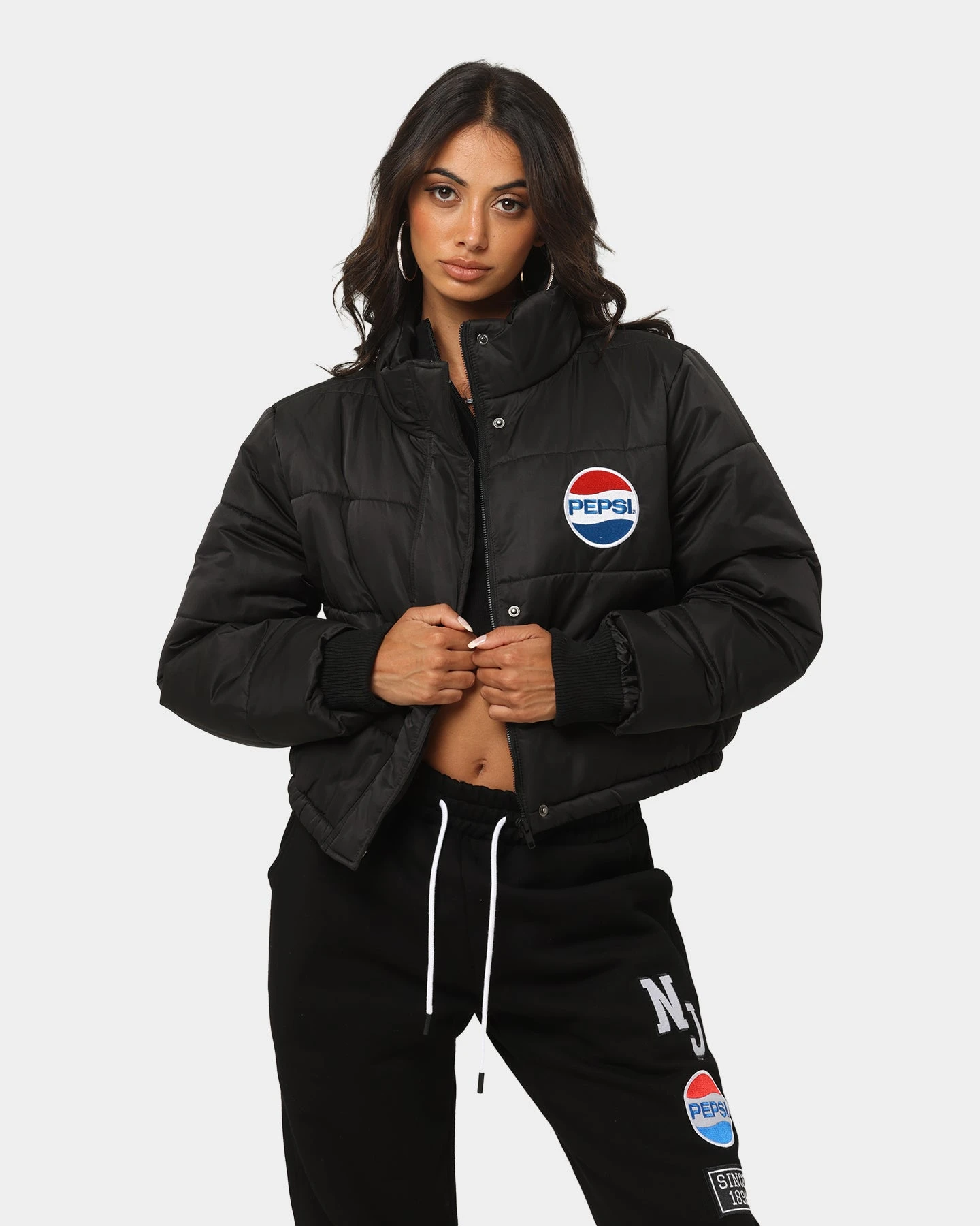 Nana Judy Women's Pepsi Crop Puffa Jacket Black 3 Nana Judy Women's Pepsi Crop Puffa Jacket Black