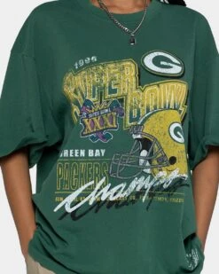 Mitchell & Ness Green Bay Packers Vintage Superbowl T-Shirt Vintage Green -Sportswear Women Store 02034588 YG909 womens 0030