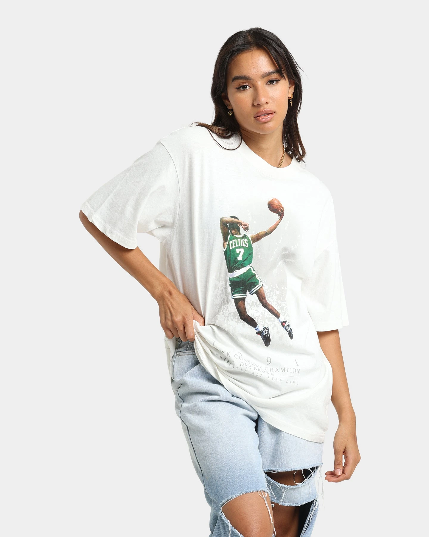 Mitchell & Ness Boston Celtics Dee Brown All Star Dunk T-Shirt Vintage White 3 Mitchell & Ness Boston Celtics Dee Brown All Star Dunk T-Shirt Vintage White