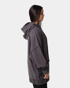 Carre Metalle Distressed Hoodie Washed Grey -Sportswear Women Store 02036024 YQ172 womens 0050