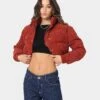 XXIII Women's Elodie Corduroy Puffer Jacket Rouge -Sportswear Women Store 02036455 YR861 womens 0010
