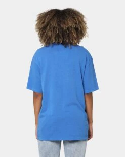 Mitchell & Ness New York Knicks Hoops Vintage T-Shirt Faded Blue -Sportswear Women Store 02036535 YF436 womens 0040