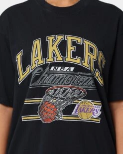 Mitchell & Ness Los Angeles Lakers T-Shirt Faded Black -Sportswear Women Store 02036536 YB554 womens 0030