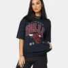 Mitchell & Ness Chicago Bulls XL Arch Vintage T-Shirt Faded Black -Sportswear Women Store 02036564 YB554 womens 0010