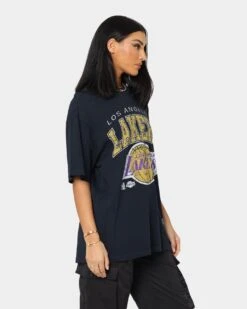 Mitchell & Ness Los Angeles Lakers XL Arch Vintage T-Shirt Faded Black -Sportswear Women Store 02036565 YB554 womens 0050