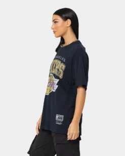 Mitchell & Ness Los Angeles Lakers XL Arch Vintage T-Shirt Faded Black -Sportswear Women Store 02036565 YB554 womens 0060