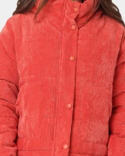XXIII Women's Schyler Corduroy Puffer Jacket Red -Sportswear Women Store 02036806 YR001 womens 0030
