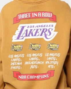 Mitchell & Ness Los Angeles Lakers 3-Peat Hoodie Bone Brown -Sportswear Women Store 02038016 YB1007 womens 0040