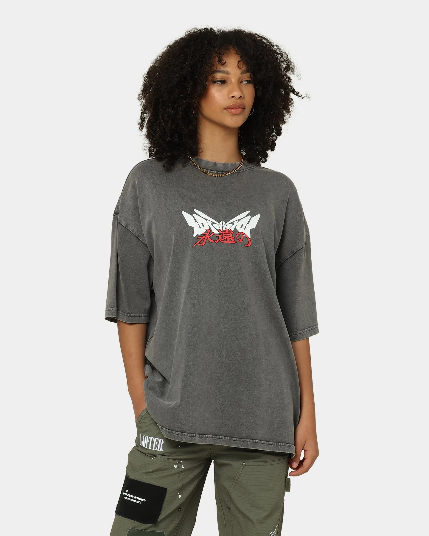 Loiter Eternal Vintage T-Shirt Charcoal 4 Loiter Eternal Vintage T-Shirt Charcoal - Image 2