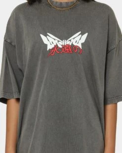 Loiter Eternal Vintage T-Shirt Charcoal 12 Loiter Eternal Vintage T-Shirt Charcoal -Sportswear Women Store 02038129 YC300 womens 0040