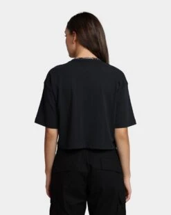 HUF Women's 1993 Crop T-Shirt Black -Sportswear Women Store 02038264 YB001 womens 0040