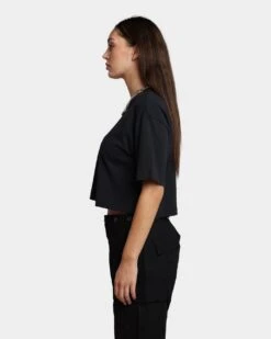 HUF Women's 1993 Crop T-Shirt Black -Sportswear Women Store 02038264 YB001 womens 0060