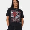 Mitchell & Ness Women's Chicago Bulls Vintage '91 Finals T-Shirt Faded Black -Sportswear Women Store 02038861 YB554 womens 0010