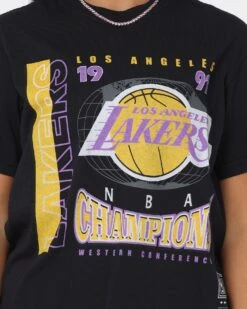 Mitchell & Ness Women's Los Angeles Lakers Vintage '91 Finals T-Shirt Faded Black 10 Mitchell & Ness Women's Los Angeles Lakers Vintage '91 Finals T-Shirt Faded Black -Sportswear Women Store 02038862 YB554 womens 0030