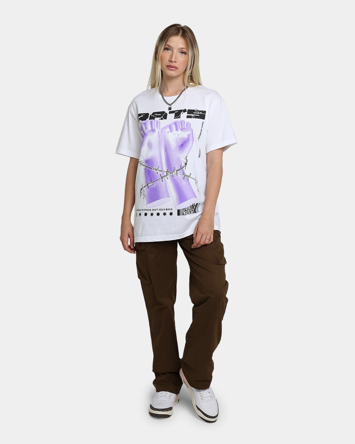 Rats Get Fat Throwing Hands T-Shirt White 4 Rats Get Fat Throwing Hands T-Shirt White - Image 2