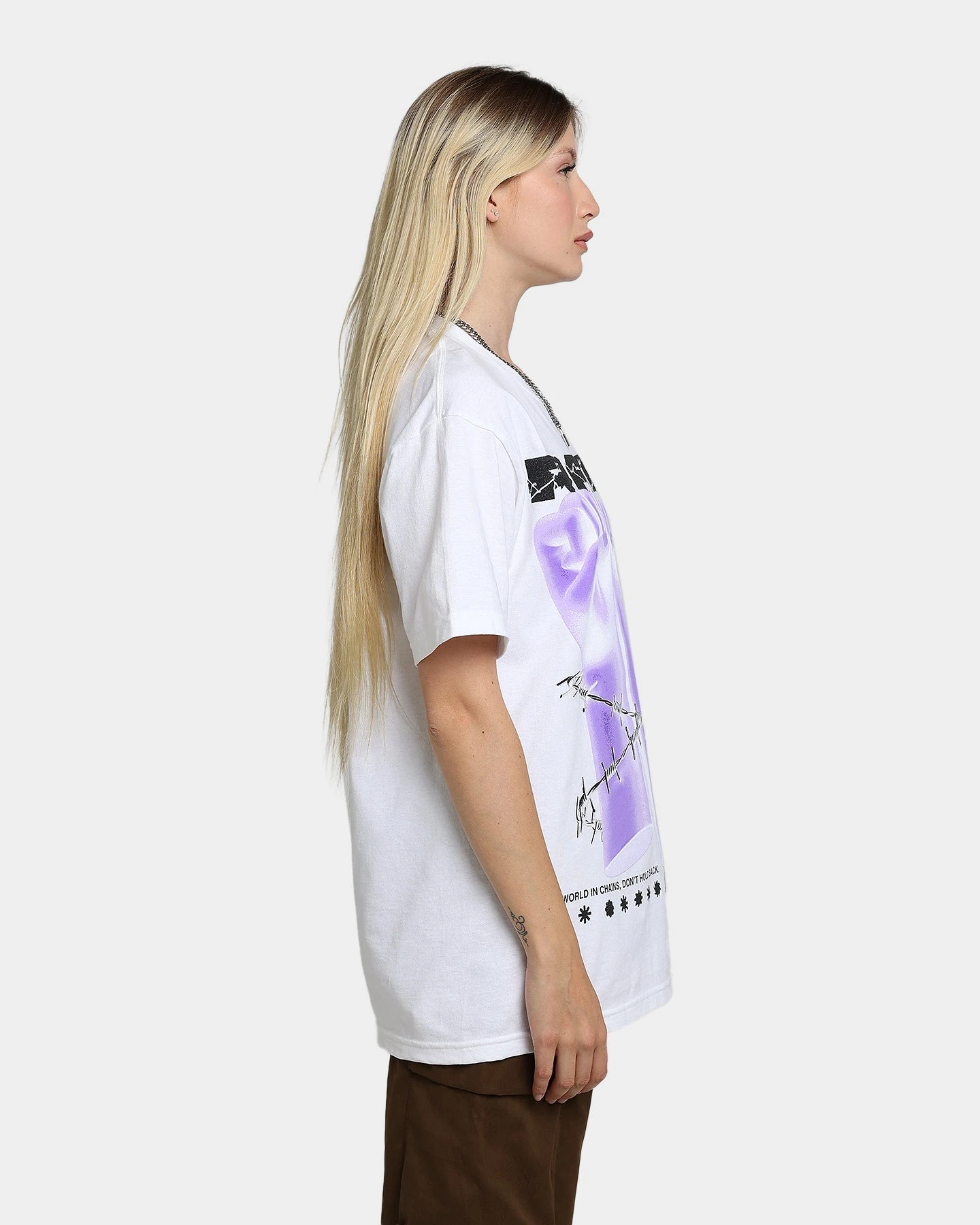 Rats Get Fat Throwing Hands T-Shirt White 7 Rats Get Fat Throwing Hands T-Shirt White - Image 5