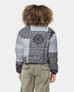 Majestic Athletic Women's Las Vegas Raiders Paisley Puffa Jacket Black -Sportswear Women Store 02039086 YB001 womens 0040