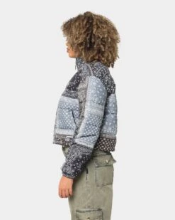 Majestic Athletic Women's Las Vegas Raiders Paisley Puffa Jacket Black -Sportswear Women Store 02039086 YB001 womens 0060