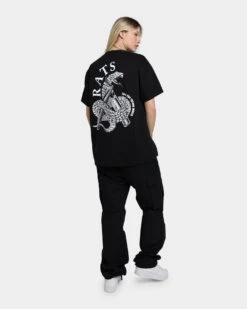 Rats Get Fat Cut Throat Short Sleeve T-Shirt Black -Sportswear Women Store 02039122 YB001 womens 020