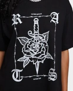 Rats Get Fat No Love T-Shirt Black -Sportswear Women Store 02039128 YB001 womens 0040