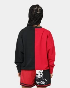 Mitchell & Ness Women's Chicago Bulls Big Face 5.0 Crewneck Red -Sportswear Women Store 02039151 YR001 womens 0040