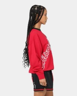 Mitchell & Ness Women's Chicago Bulls Big Face 5.0 Crewneck Red -Sportswear Women Store 02039151 YR001 womens 0050