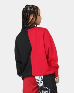 Mitchell & Ness Women's Chicago Bulls Big Face 5.0 Crewneck Red -Sportswear Women Store 02039151 YR001 womens 0070