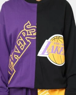 Mitchell & Ness Women's Los Angeles Lakers Big Face 5.0 Crewneck Purple -Sportswear Women Store 02039152 YP200 womens 0030