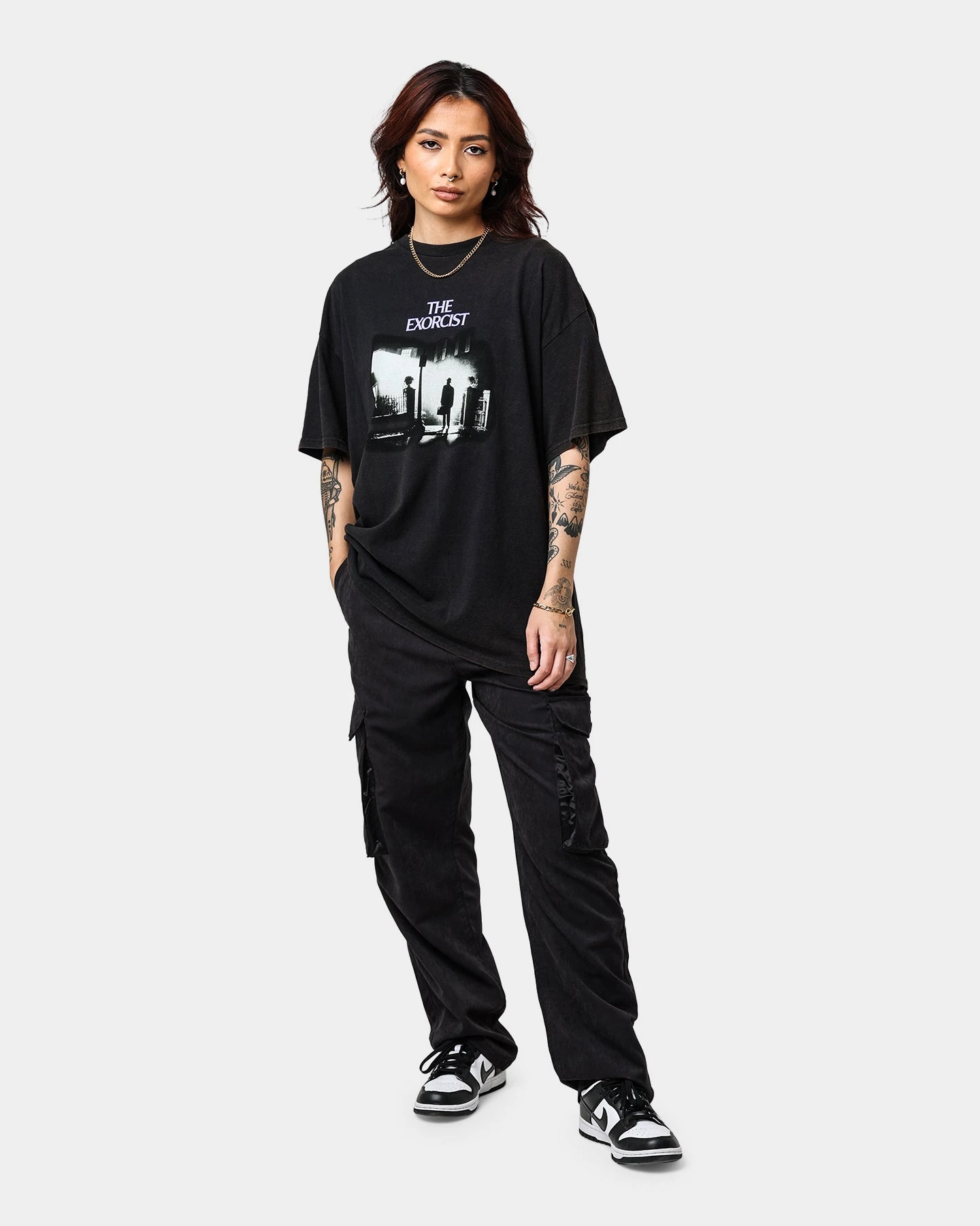 American Thrift X The Exorcist The Exorcist Poster Vintage T-Shirt Black Wash 4 American Thrift X The Exorcist The Exorcist Poster Vintage T-Shirt Black Wash - Image 2