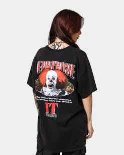 American Thrift X IT Pennywise Vintage T-Shirt Black Wash -Sportswear Women Store 02039332 YB295 womens 0070